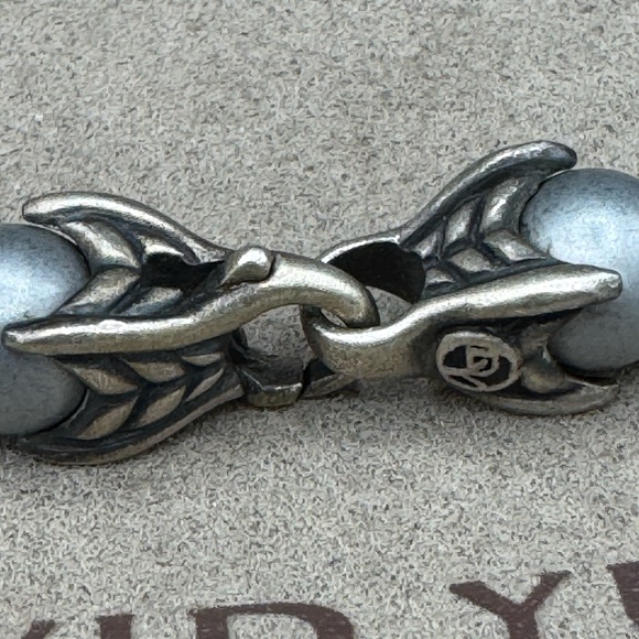 DAVID YURMAN Unisex Sterling Silver 8mm Hematite Matte Bead Bracelet 8.5” - Picture 4 of 7